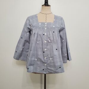 Madewell Embroidered Windowpane Square Nec…